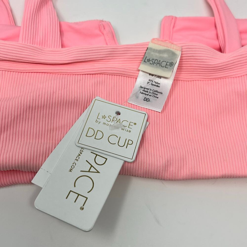 LSpace Lee Lee Bikini Top Pink Size DD NWT - Picture 3 of 6